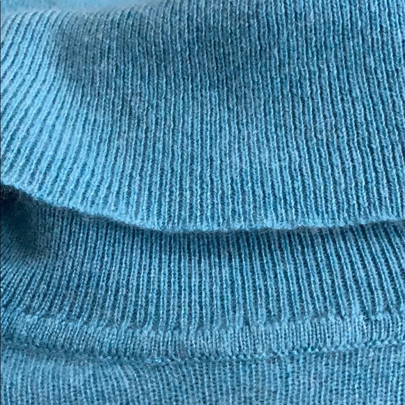 Talbots Pure Cashmere Blue Turtleneck Sweater - Picture 6 of 7